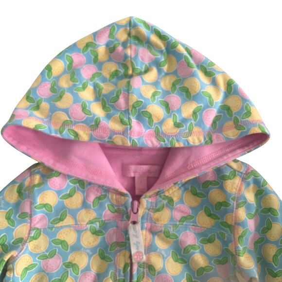 Lilly Pulitzer, Toddler Girls Zip Hoodie Jacket, Citrus Print & Light Blue, 2T - Picture 3 of 15